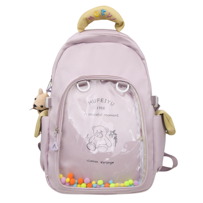 New Student rge Capacity Transparent Bapa Female Japanese Ins Preppy Style Junior High School Schoolbag Trendy Bapa