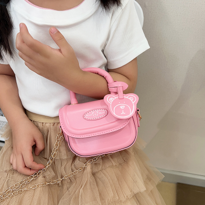 New Children's Bags Western Style Girls' Crossbody Small Square Bag Cute Fashion Bear Girls' Mini Hand Purse