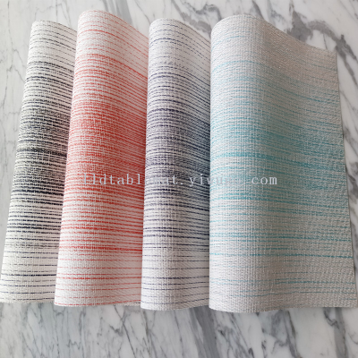 Boutique jacquard textilene table mat placemat coffee tea mat household fashion candy color stripe placemats