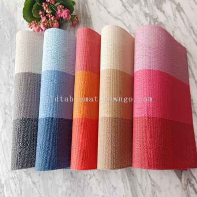 New gradient tricolor jacquard textilene placemat PVC table mat household Dinner tablecloth Picnic plate mat