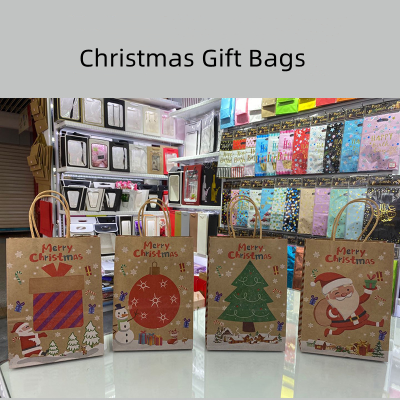 Factory Direct Sales Christmas Gift Bag Custom Gift Packaging Bag Wholesale Christmas Kraft Paper Bag