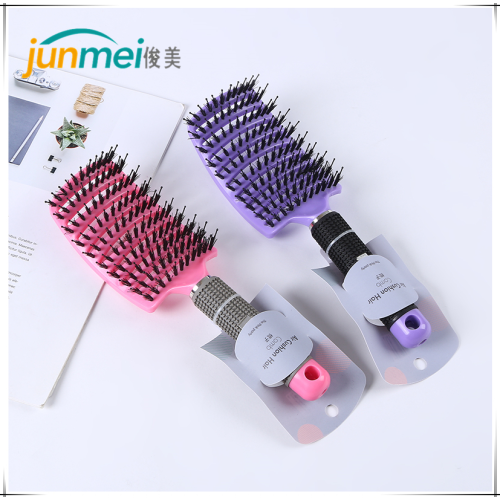 Hot Selling Bristle Big Curved Comb Hair Styling Plastic Vent Comb