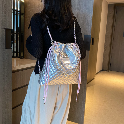 Advanced Texture Bag Fashion Special-Interest Shoulder Bag Women‘s Large Capacity Commuter Chain Bucket Bag