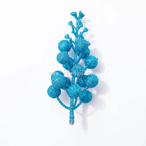 圣诞金粉果15头金粉浆果圣诞亮片球圣诞花圣诞插枝圣诞树装饰品