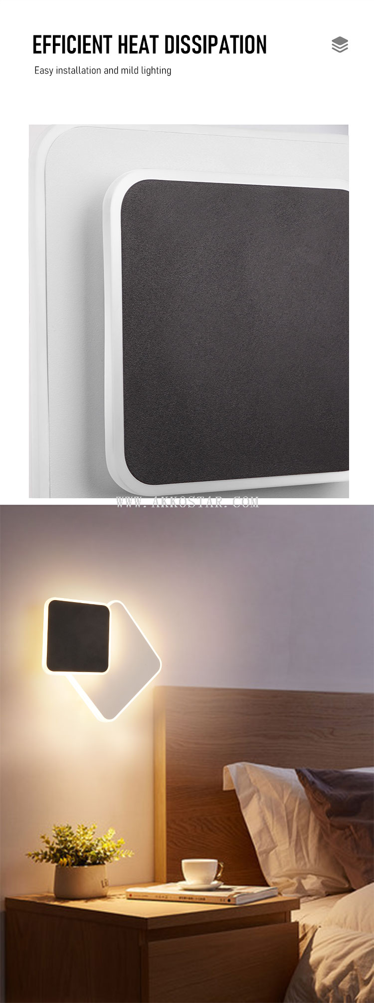 akko star15w led 壁灯-方形- 3000k