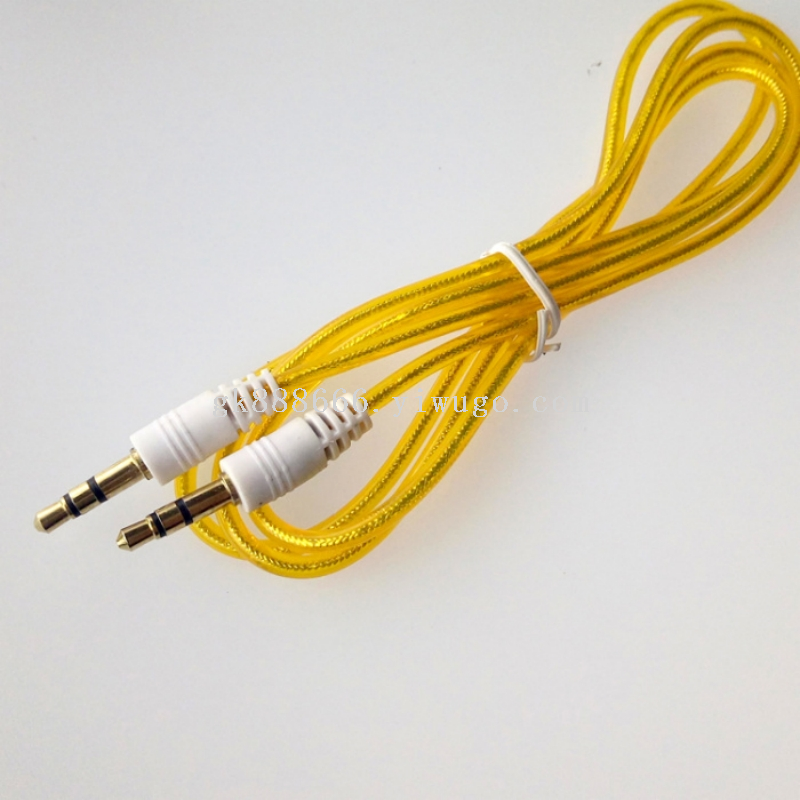 Transparent 3.5 mm male-to-male audio cable 3