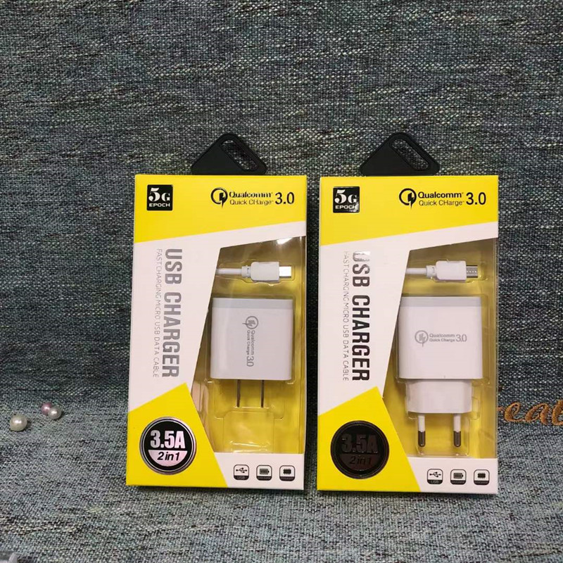 US/EU plug USB charger and cable set 6