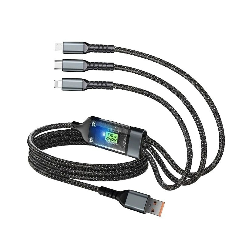 Phone charging cable · 3-in-1, braided · 04139 4