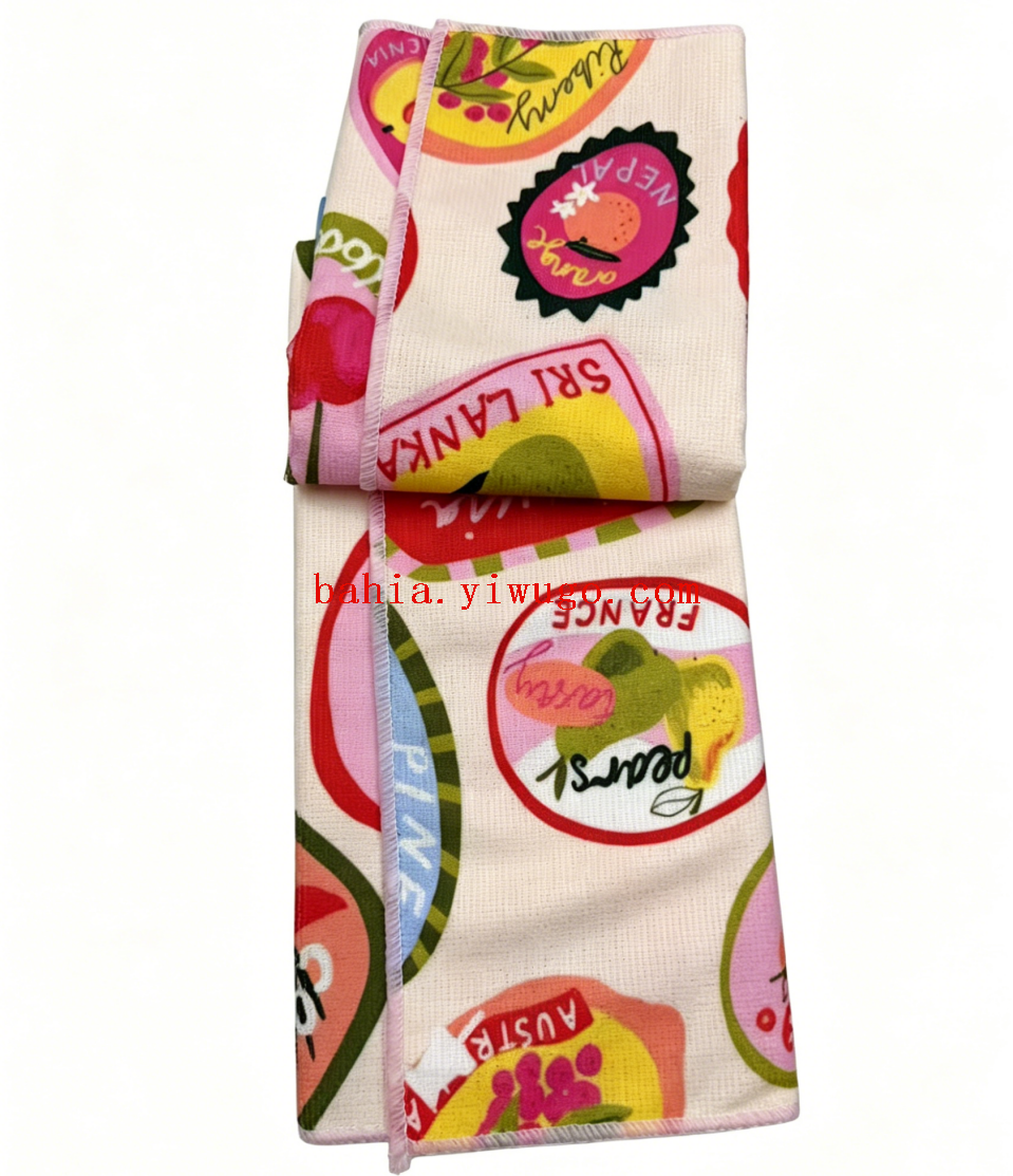 Summer cool fruit-printed small square towel, absorbent, breathable and multi-purpose cleaning towel pic 4