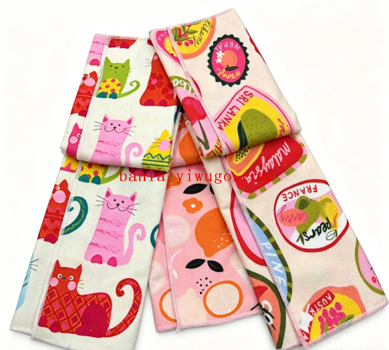 Summer cool fruit-printed small square towel, absorbent, breathable and multi-purpose cleaning towel pic 1