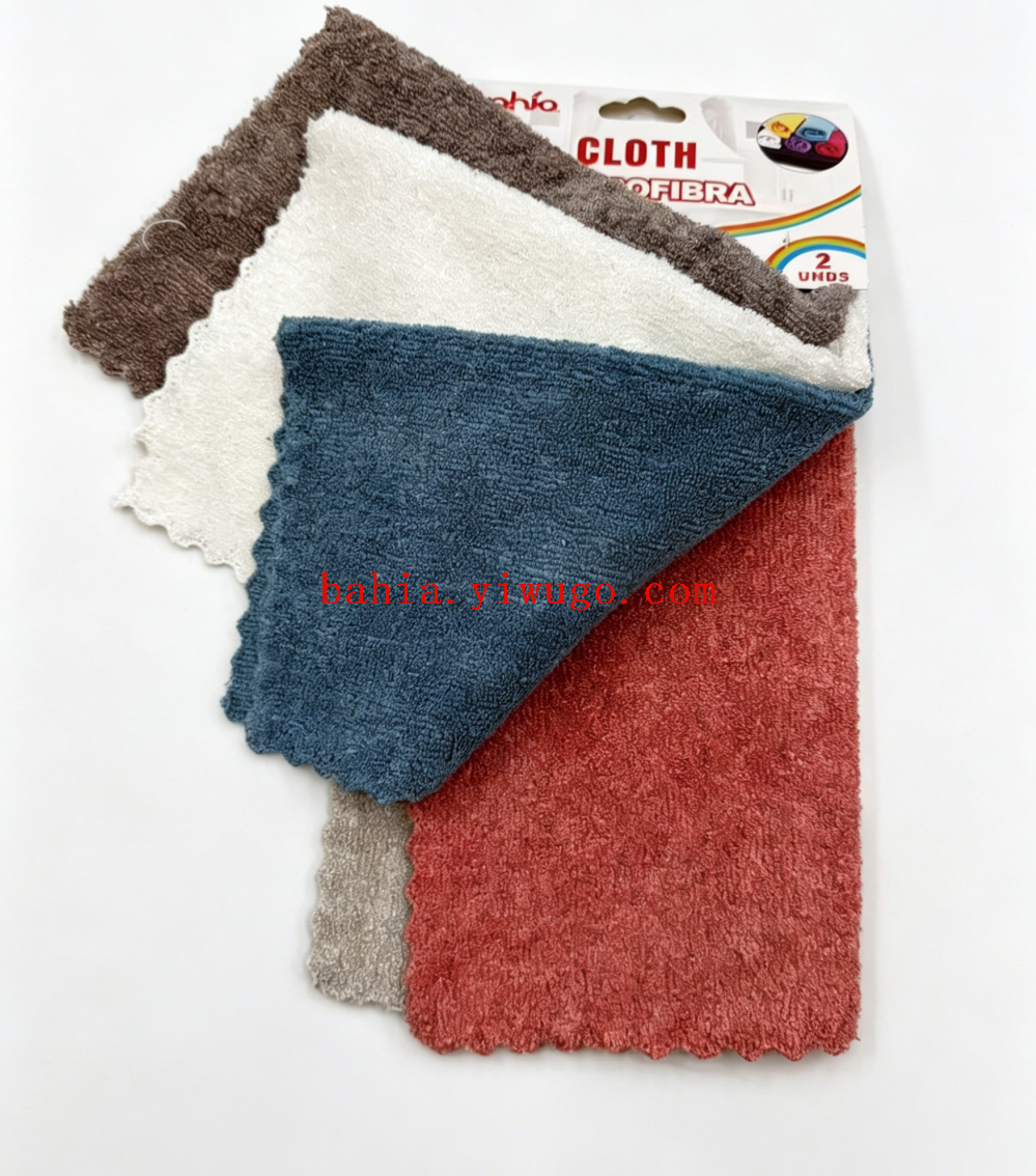 bahia Polka dot double-sided microfiber cleaning cloth, kitchen oil stain remover and absorbent cloth, Super strong oil stain removal pic 4