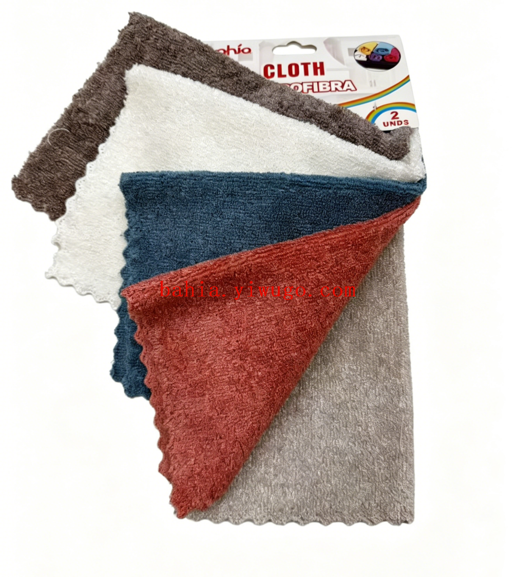 bahia Polka dot double-sided microfiber cleaning cloth, kitchen oil stain remover and absorbent cloth, Super strong oil stain removal pic 6