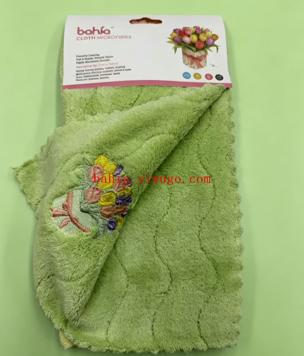Embroidered bouquet towel, plain lace cloth, household absorbent and stain-removing cleaning towel pic 2