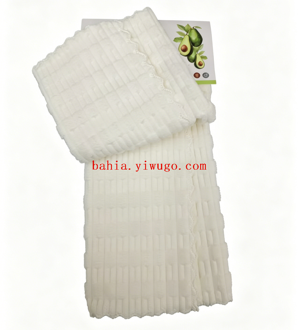 Embroidered avocado striped cloth, 40*60cm, stain-removing and cleaning towel, kitchen-specific table towel pic 4