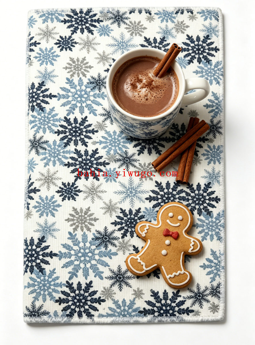 Nordic snowflake kitchen drying pad, high water absorption quick-drying dish draining cloth, countertop scratch-resistant and heat-resistant protective pad pic 1